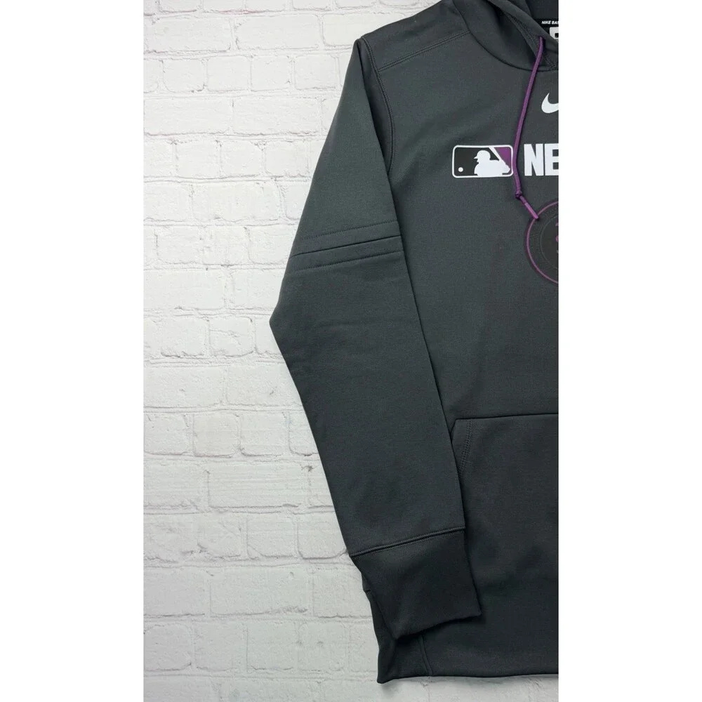 New York Mets Hoodie Mens Small Gray MLB Baseball Nike Therma-FIT City Connect